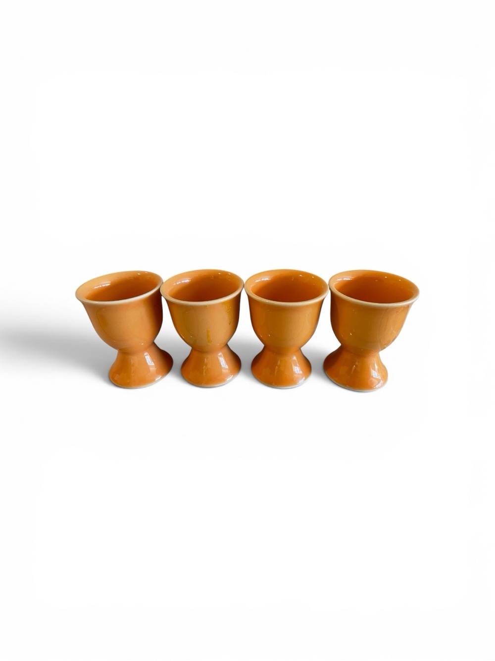 4 Pcs Orange Ceramic Egg Cup Holders